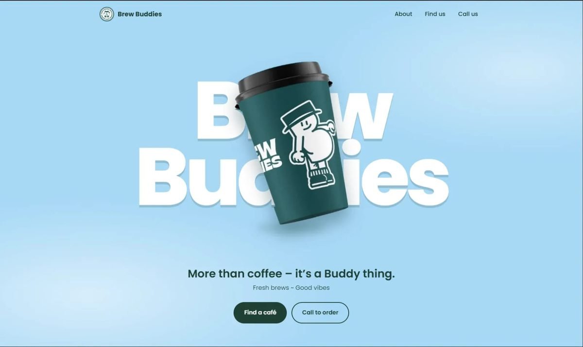 Screenshot of the Brew Buddies website homepage